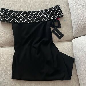 Karl lagerfeld off shoulder pearl dress